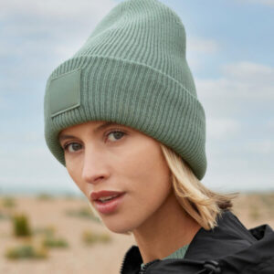 Deep Cuffed Tonal Patch Beanie