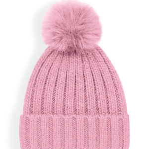 Verbier Fur Pop Pom Chunky Beanie