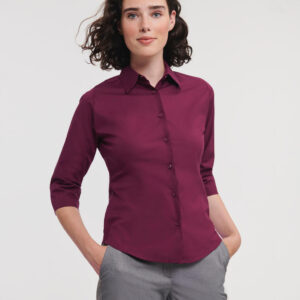 Fitted Blouse with 3/4 Sleeves