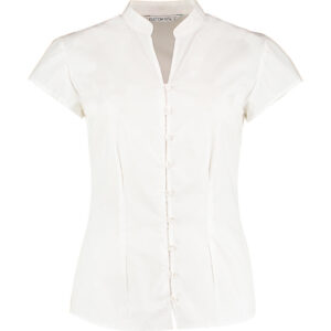Women's Tailored Fit Mandarin Collar Blouse SSL